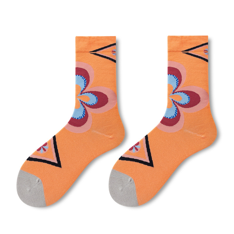 Glad Xvan Artistic Trend French Designer Casual Street Art Range Crew Socks